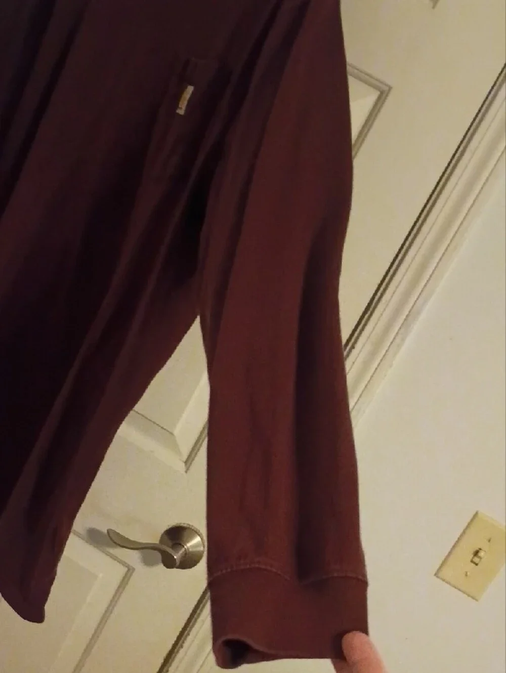 Carhartt Burgundy Long Sleeve Pocket Tee